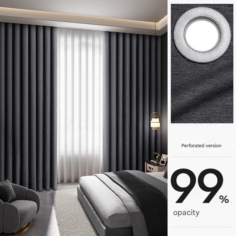 YL-36719 Punch-free sunshade cloth curtains, fully blackout finished curtains, strong blackout and heat insulation floating curtains, blackout curtain