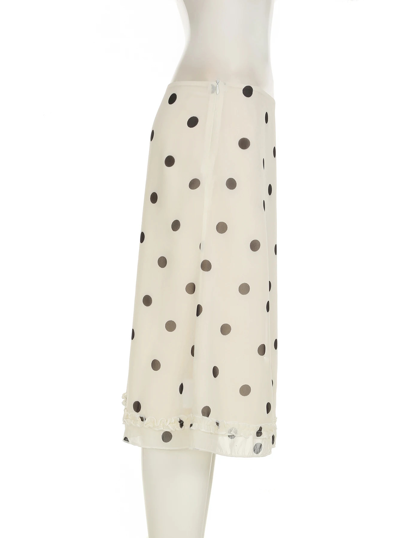 1M Sure Elegant Casual Dot Skirts Holiday Basic Slim LowWaisted Midi Women Spring Summer Fashion Streetwear Ladies 250729