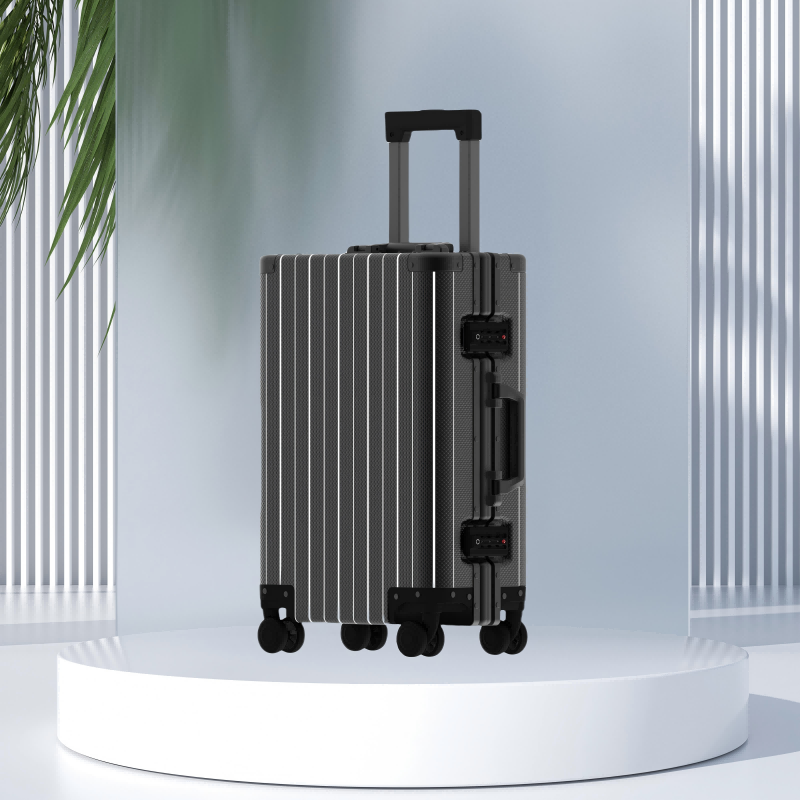 New all aluminum luggage with 20 inch boarding case and men's and women's luggage with thickened all metal swivel wheels for travel