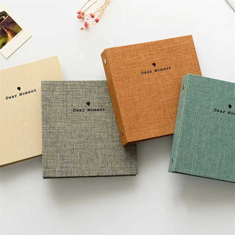 2 Size Photos Storage Book Cotton Linen Cover Photo Album Simple Solid Color Photo Album Travel Souvenir Photo Album 3-5 inch Z250729