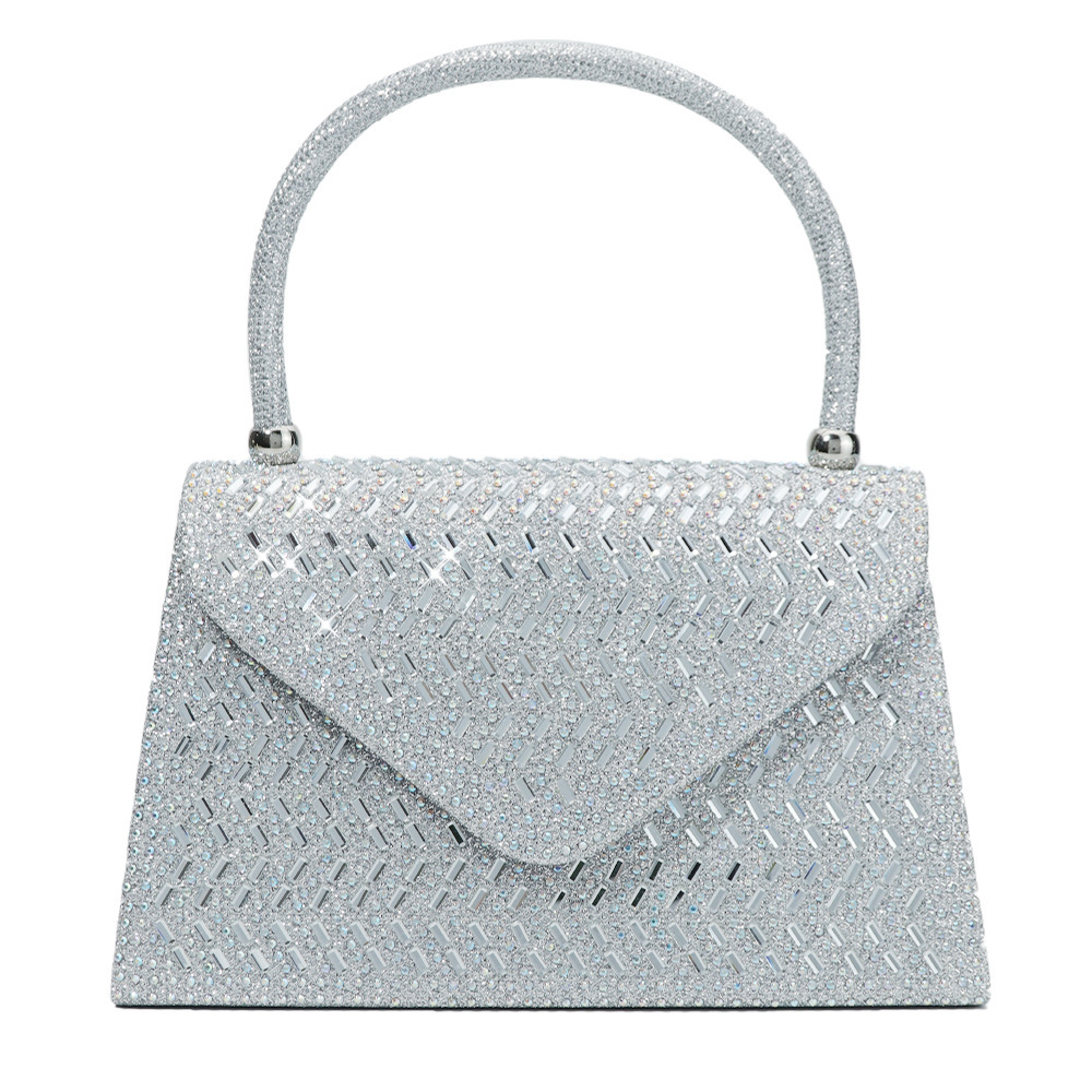 DHAL Rhinestone New Evening Large Capacity Handheld Women's Wedding Bridesmaid KTV Princess Dress Bag