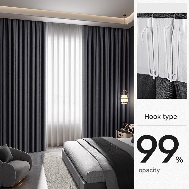 YL-36717 Punch-free sunshade cloth curtains, fully blackout finished curtains, strong blackout and heat insulation floating curtains, blackout curtain
