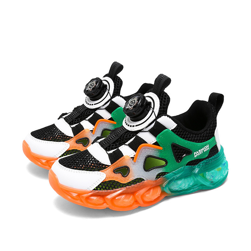 Boys' 2025 Summer New Single Mesh Hollow Frame Children's Sports for Older Kids Running Shoes