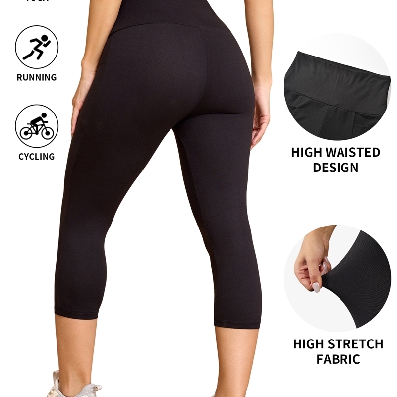 High Waisted pants For Women With Pockets Tummy Control No See Through Workout Running Yoga Athletic Push Up Gym Leggings y250725