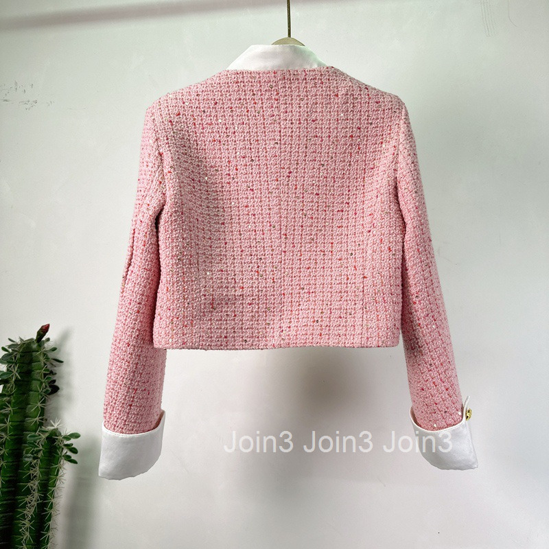 Autumn and Winter New Style Celebrity Royal Sister Small Fragrant Coat Short Goddess Net Red Single breasted Standing Neck Long Sleeve Coat