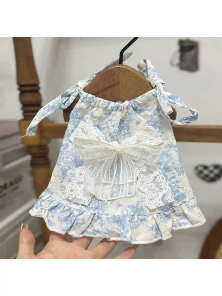 Pet Clothes for Dogs and Cats Summer Thin Suspender Skirt Bow Lace Princess Teddy Bichon 250729