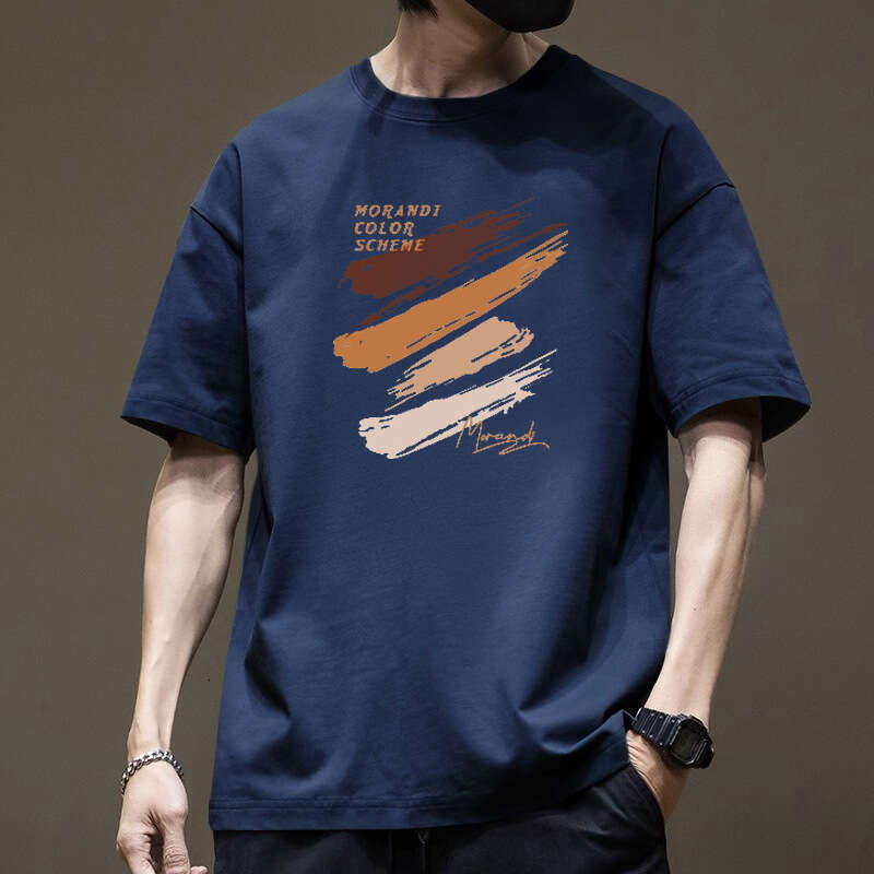 Designer T Shirt 200G Heavyweight Pure Cotton Japanese Style Short Sleeve T-Shirt For Men Summer New Trendy Loose Fit Men's Half Sleeve Tee Top G