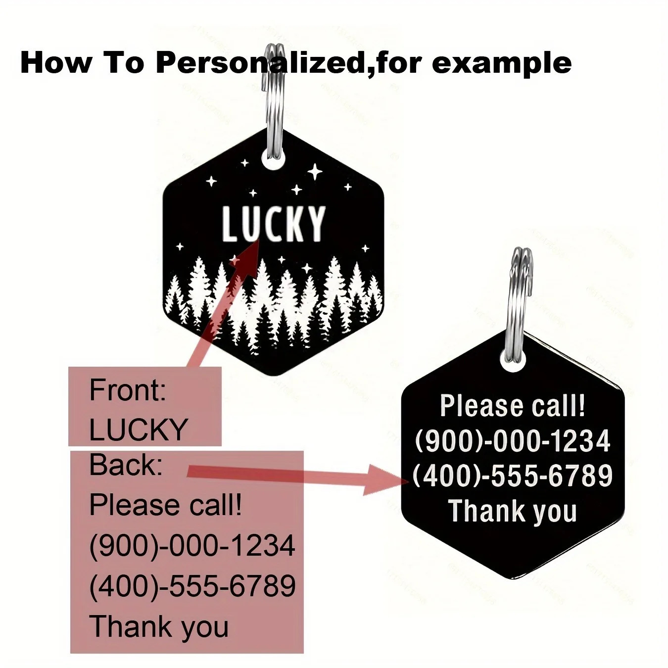 Custom Engraved Stainless Steel Dog Tag - Durable Pet ID for Collars Personalized with Your Dogs Name Contact Info 250729