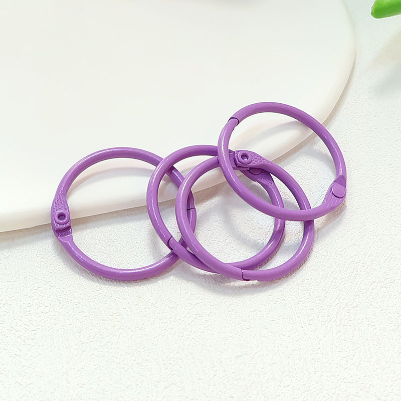 30MM color baking varnish spring ring keychain cell phone chain jewelry accessories open spring buckle book ring connection card ring