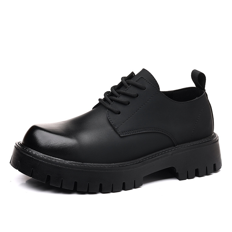 Casual Leather Lace-up Chunky Korean Fashion Thick-soled Men's Business Shoes 4135-R