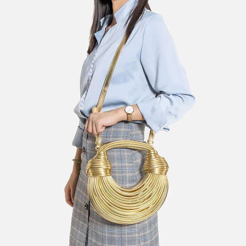 Women's Bags Designer Women's Bags Designer Handbags For Women New Gold Designer Brand Handwoven Noodle Bags Rope Knotted Pulled Hobo Sier E