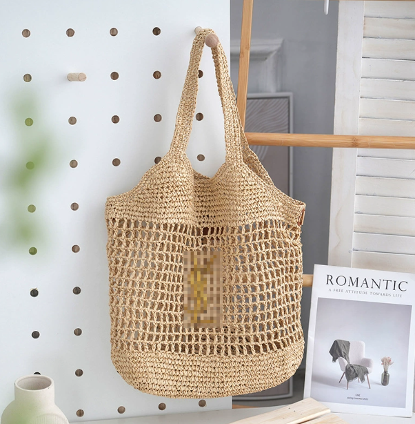 Beach Bag Designer Bag Tote bag Straw Bags Travel Shopping bag women Handbags Hollow Out Shoulder bags Vacation holiday business black