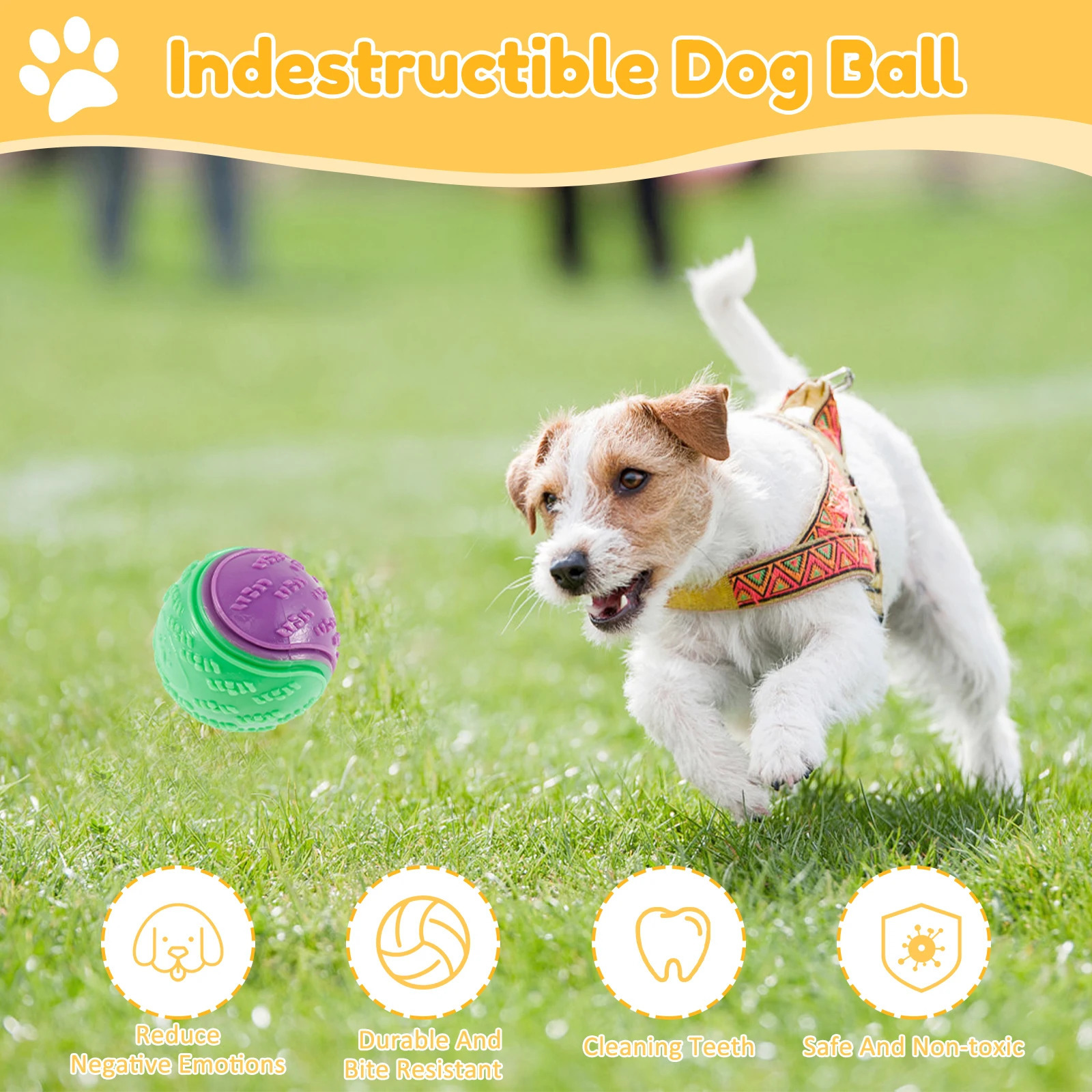 6Pcs Squeaky Balls Toys Dogs Interactive TPR Dog Chew Toy for Pet Teeth Cleaning Bite Resistance Supplies 250729