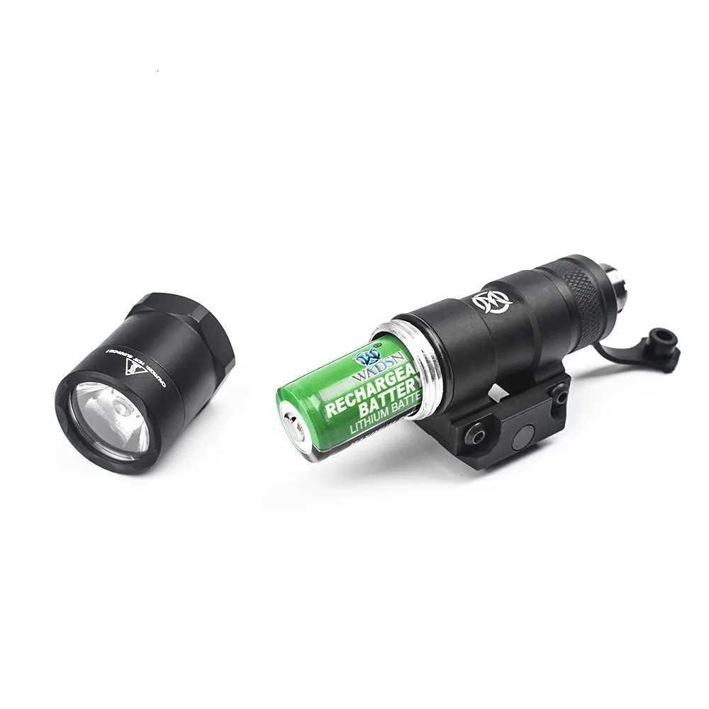 Vadsn Metal M300 Mini Flashlight M300 Outdoor Hunting Airsoft Scout Light Tactical M300B White Led Light Spotlight Fit 20mm Rail R250728
