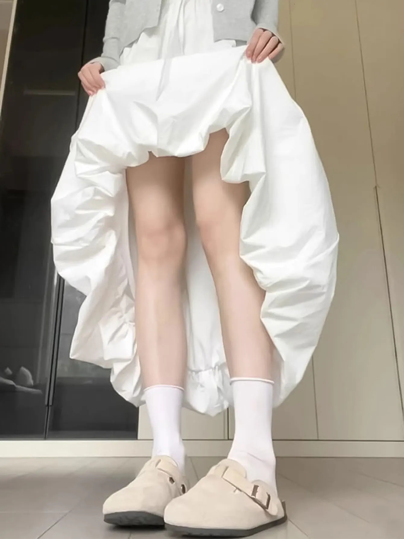 Flower Bud Skirt High Waist Slimming Aline Lantern Fashion Versatile 250729