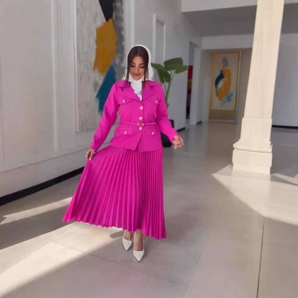 2025 Cross-Border Elegant Long Set Women's Pleated Skirt