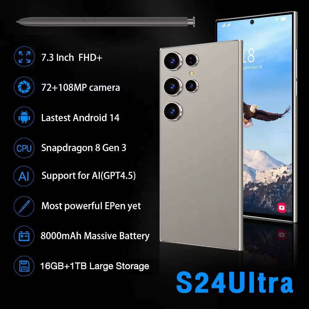S24 Ultra 7.3-inch 5G Smartphone 16GB + 1TB HD Screen Face Unlock Android 14 Second-hand Phone