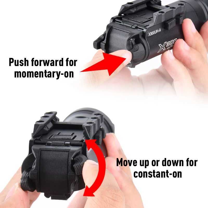 WADSN Upgraded X300 Flashlight X300UH-A Pistol Light Fast Helmet Spotlight Dual Replace Base Outdoor Hunting Scout Lamp R250728
