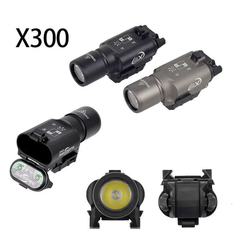 20mm Rail Hunting Airsoft X300/M300/M600 Series Pistol Gun Flashlight US Warehouse Tactical Gear Accessories R250728