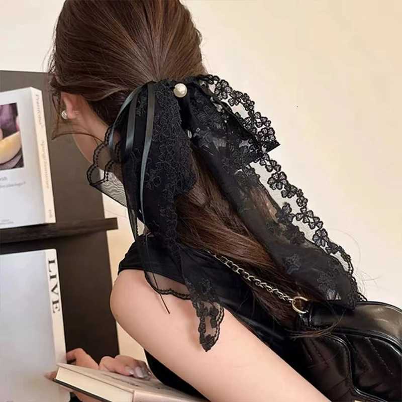 1pc Korean Ribbon Lace Bow Half-Up Hairstyle Hair Claw Gentle and Elegant Korean Style Hair Clip Versatile Ponytail Hair Clip Z250729