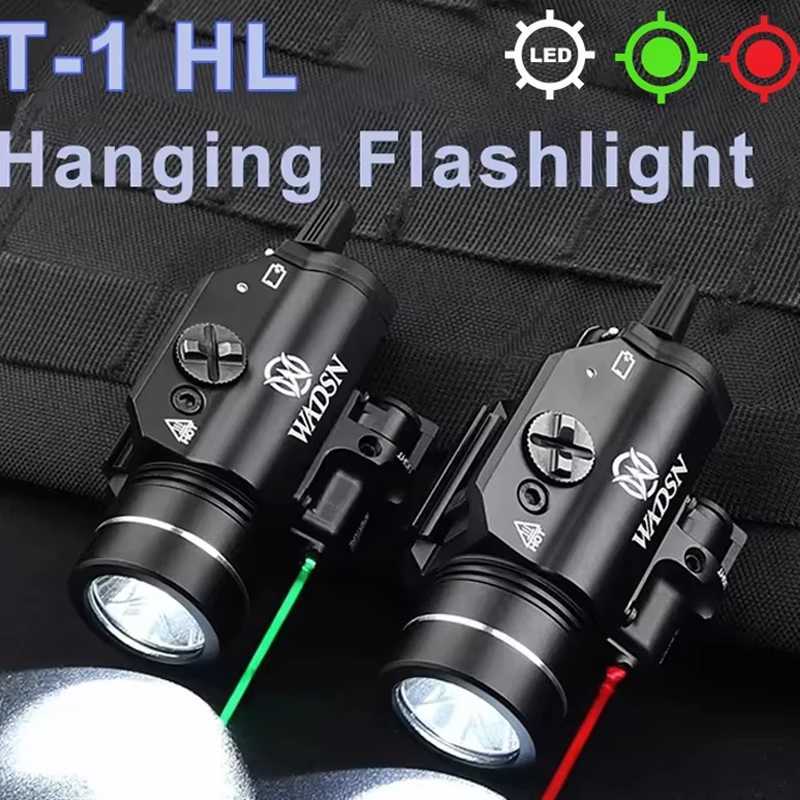 800 Lumens Tactical T-1 HL Hanging Tactic Weapon Light Airsoft X300 X400 Rifle Pistol Strobe Flashlight Red Green Dot G 17 18 19 XJ250728