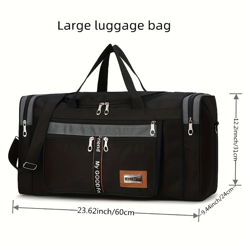 Large Capacity Multifunctional Nylon Luggage Bag Foldable Portable Travel Duffel for Men Business Trip Clothing Storage 250729