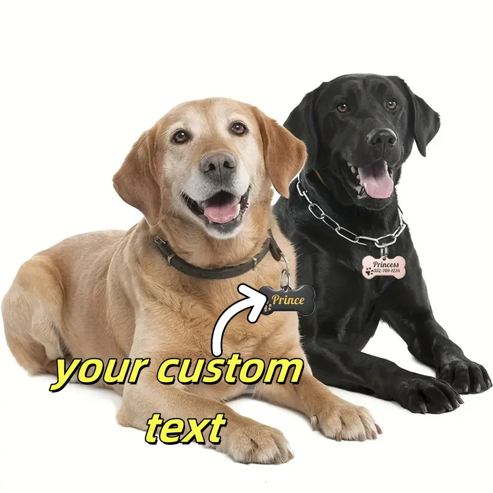 Customized Personalized Pet ID Tag Keychain Engraved Name For Cats And Dogs Collars With Bone Pendants Pet Accessories Wholesale 250729