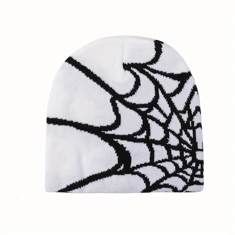 Spider Web Pattern Jacquard Knit Hat Autumn/winter Warm Y2k Style Fashionable Unisex Suitable for Outdoor Activities Hall 250724