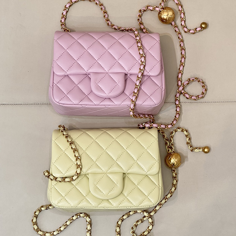 Designer Flap Bag 18CM Mirror Quality Mini Crossbody Bag Lambskin Leather Women Handbag Luxury Chain Shoulder Bag With Box 24C01B