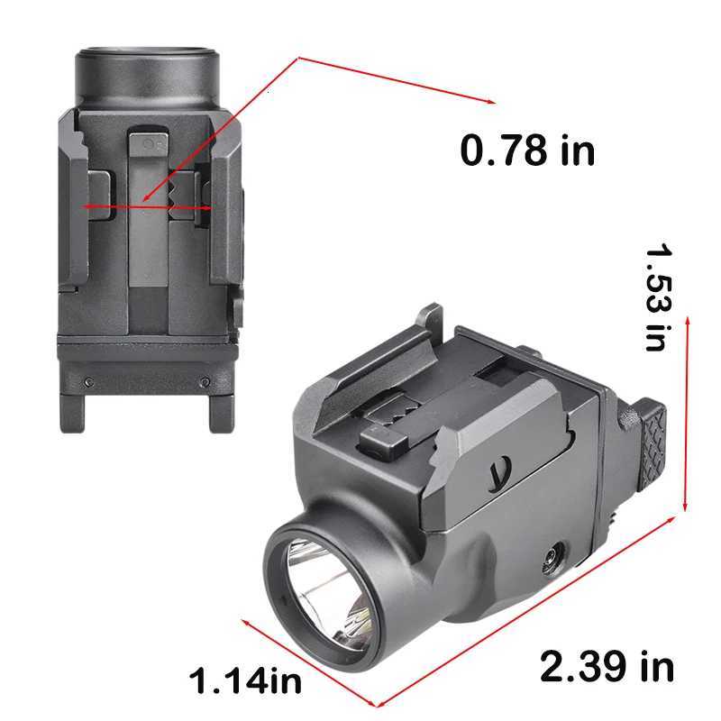 1200Lumen Powerful Tactical LED Flashlight with Green Dot Laser Sight Mini Pistol Weapon Light Fit for 20mm Rail XJ250728