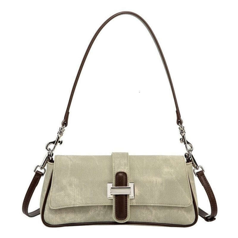 Denim Baguette for Women Fashion 2024 High-Quality Texture High-Value Niche Handbag Underarm Bag Simple