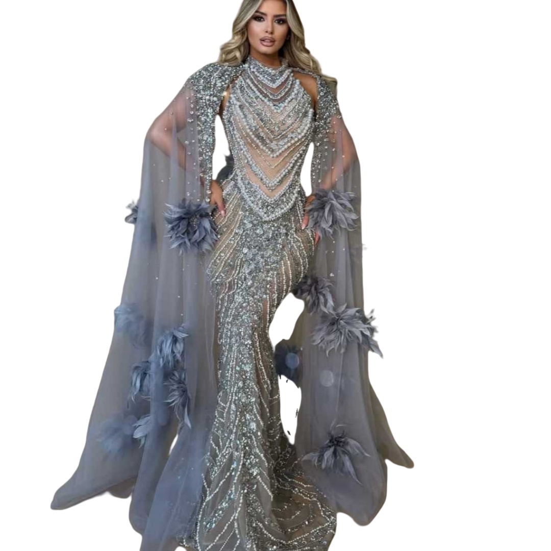 Shine Prom Dresses Crystal Flower 3D Lace Embroidery Evening Dress Lace-up Spaghetti Strap Party vestido de novia Size Customized