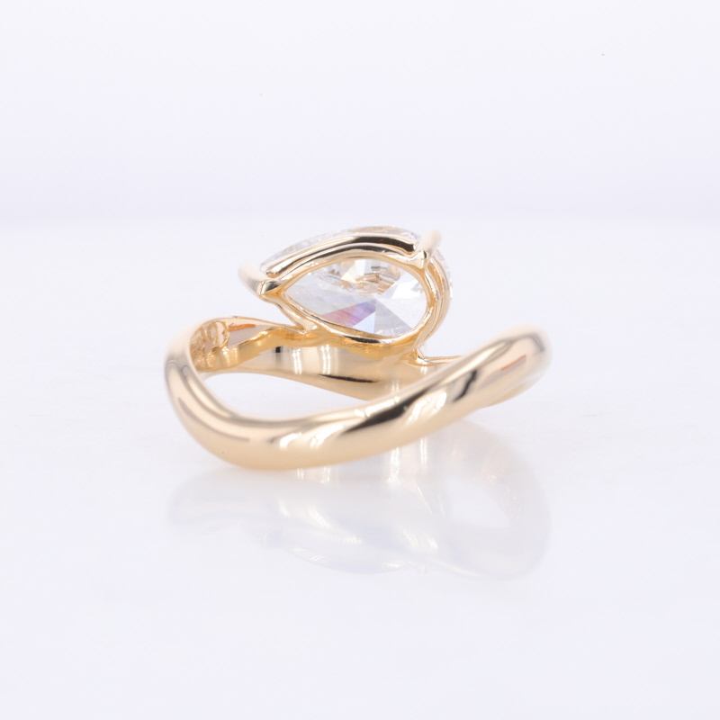 Custom 1ct D VS1 18k Yellow Gold IGI HPHT CVD Certificate Diamonds Engagement Ring CVD Pear Shape Certififed Lab Grown Diamond Rings