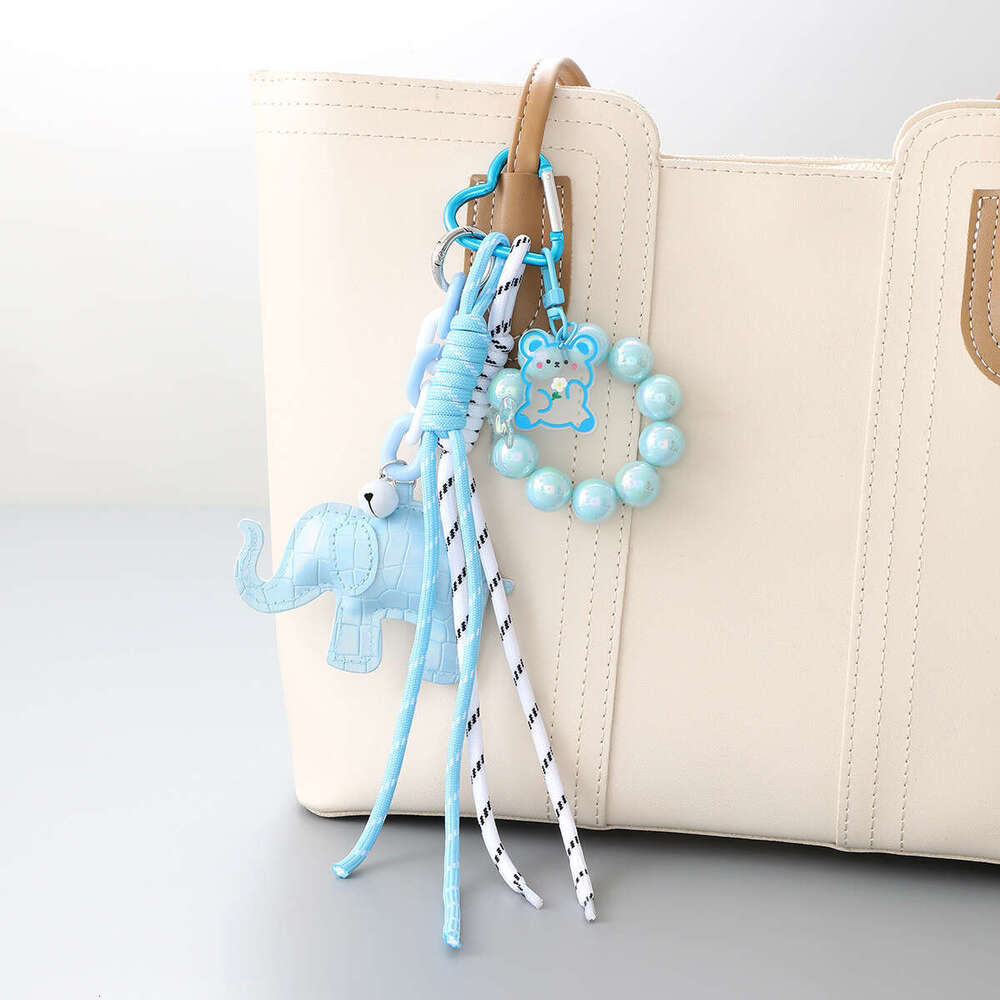 INS New Braided Rope Fashion Versatile Miu Style Bag Charm Cartoon Elephant Keychain Pendant