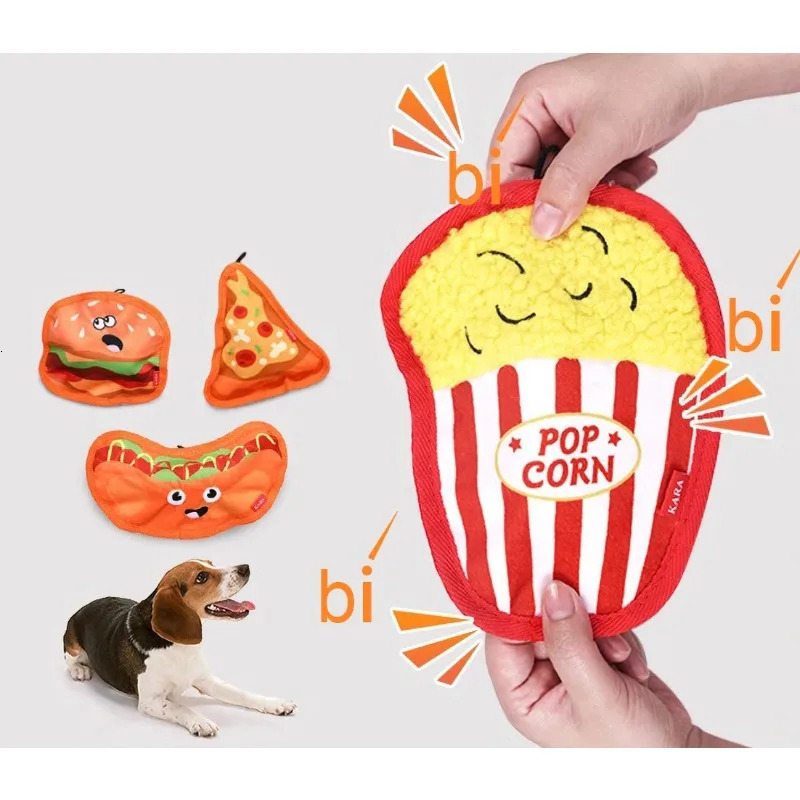 Dog Toys Funny Interactive Plush Cat Toy Teeth Grinding Chips Hamburger Shaped Pets Perfect for Cats Dogs Playing Toy 250729