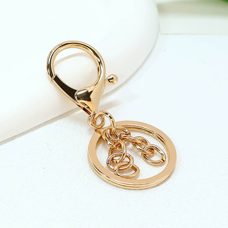 Lobster buckle flat circle chain spring buckle key bag key ring diy jewelry buckle wholesale zinc alloy