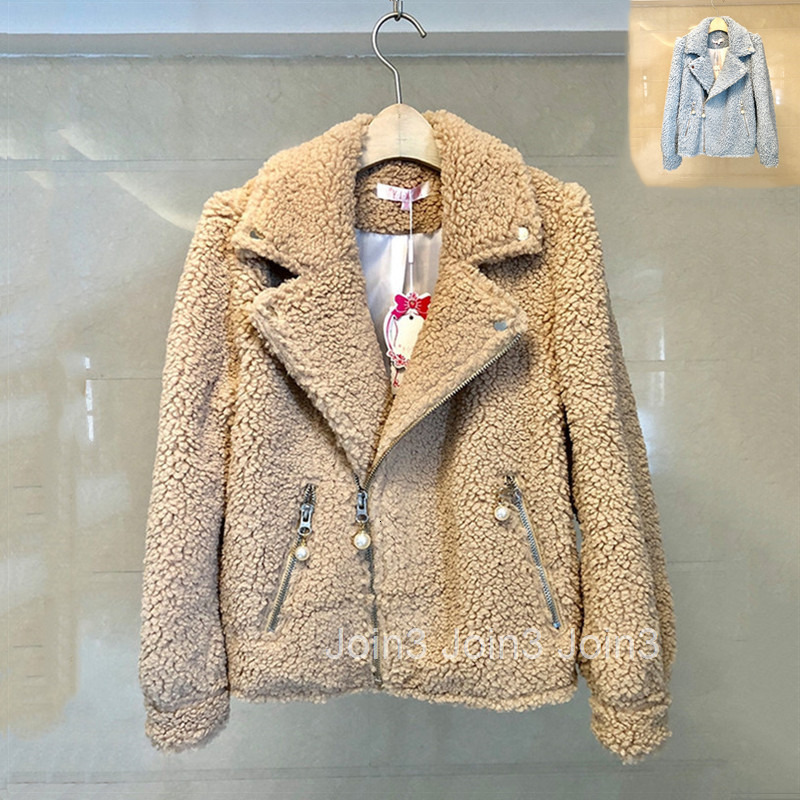 Fashion Casual Suit Collar Jacket for Women Trendy Winter Faux Fur Motorcycle Jacket Top