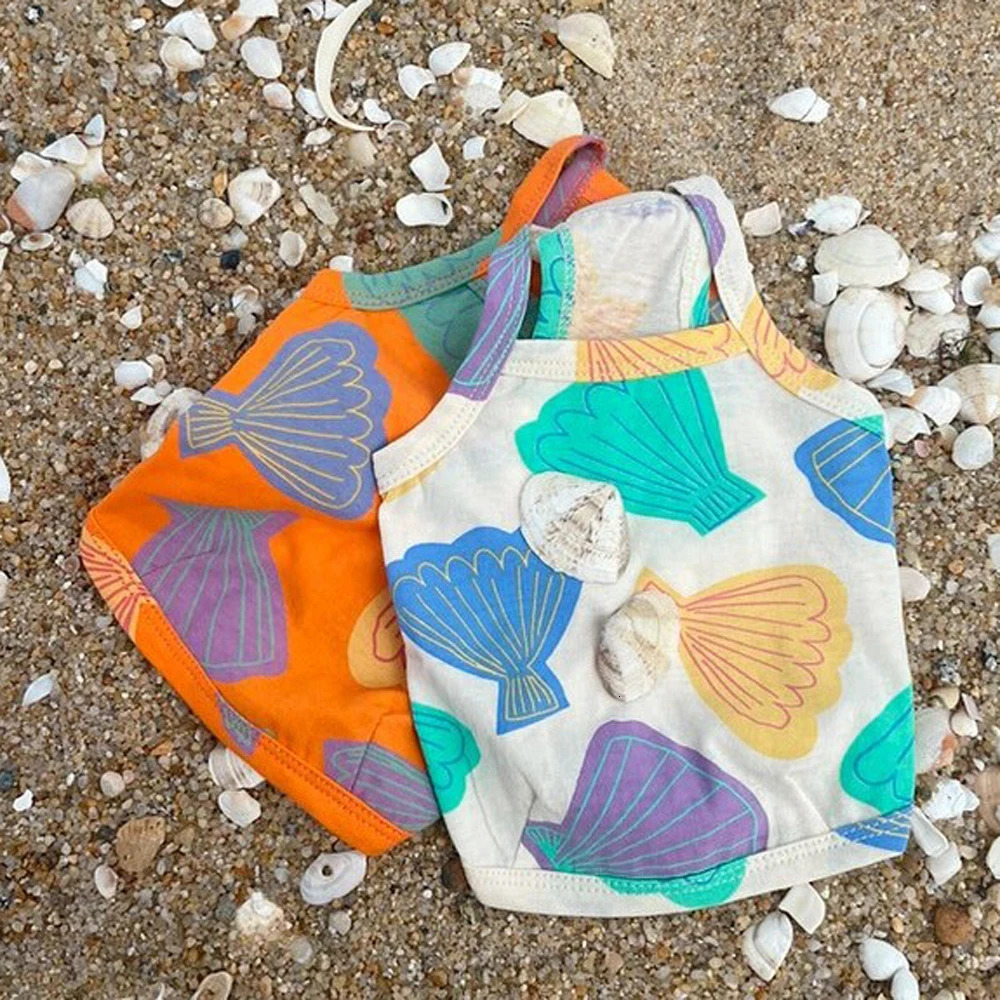 Beach Summer Puppy Vest for Small Dog Clothes Fresh Cute Shell Pattern Soft Cat Breathable Clothes 250729