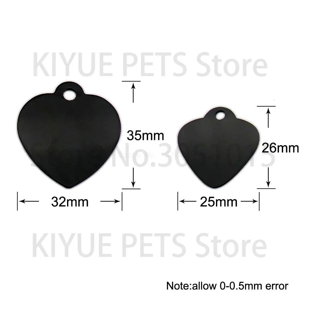 Wholesale 100Pcs Personalized Heart Dog Tag Pet Dog ID Name Wedding Gift Tag Card Customized Laser Name Dog Collar Accessories 250729