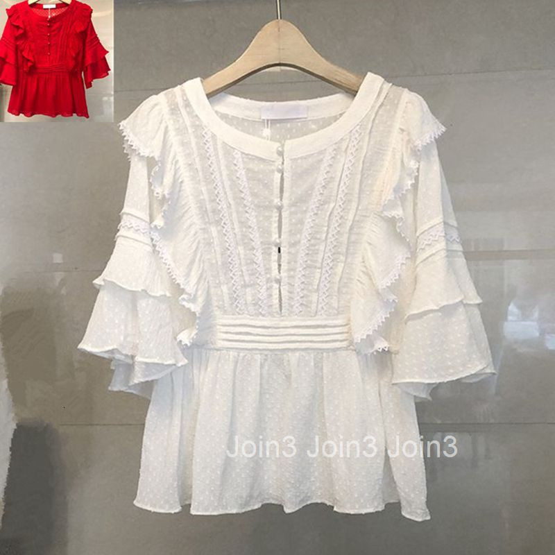 2025 Summer New Korean Fashion Fairy Ruffle Princess Elegant Top Patchwork Shirt for Women Gentle Style