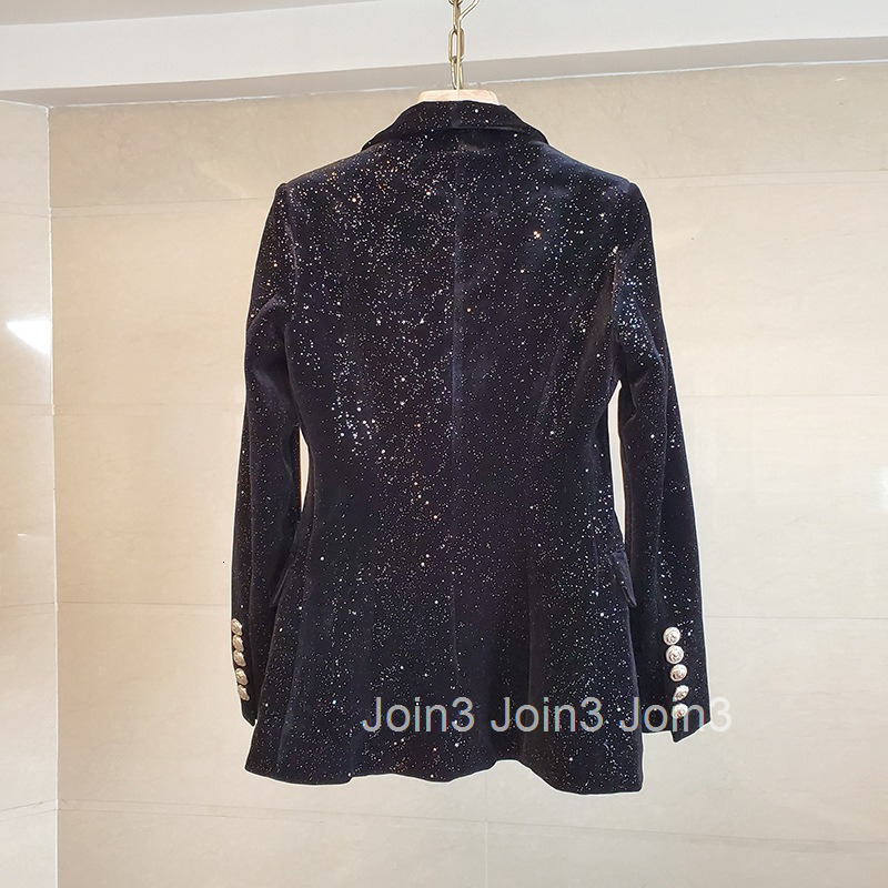 Fall/Winter French Fashion Temperament Velvet Thickened Slim Milk Blazer Women Shining