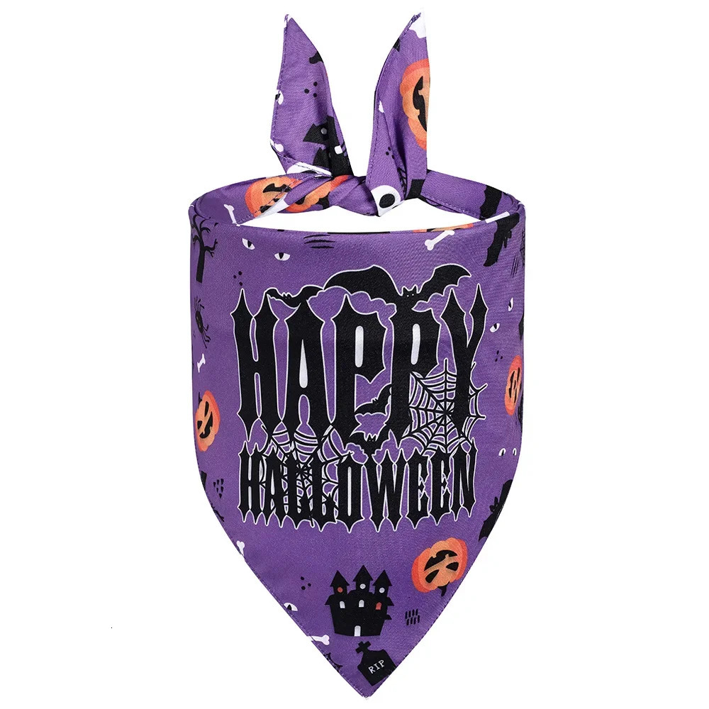 Manufacturer Pet Dog Puppy Cat Neck Scarf Cartoon Bandana Saliva Towel Triangle Kerchief Halloween Accessories 250729