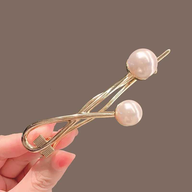 VANIKA New Simplicity Metal Pearl Hair Clips Hairpins Frog Buckle Ponytail Clip Elegant Ladys Hair Clip Summer Accessories Z250729