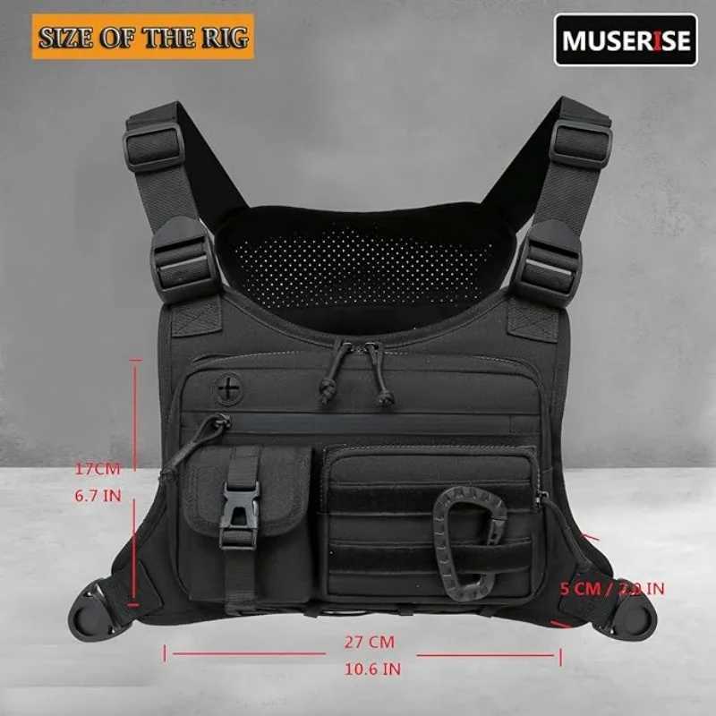 Tactical Chest Bag Mens Vest Edc Waterproof Anti-Theft Chest Pack Rig for Outdoor Cycling Bags Running Front Chest Pack Z250728