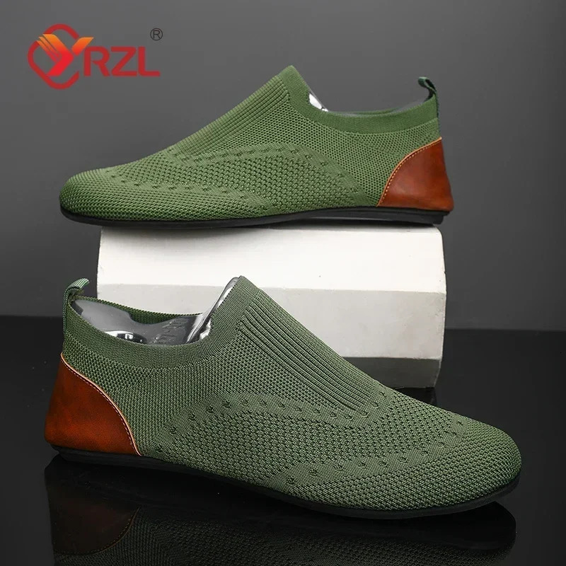 YRZL Loafers Men Soft Driving Moccasins High Quality Flats Male Walking Shoes Breathable Mesh Casual Loafers Slip on Mens Shoes 250724