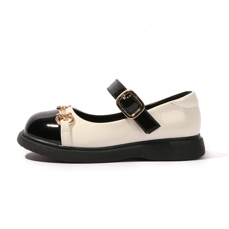 Girls' Leather Little Girls Flat Loafers Fashion Patchwork Color Single Soft Sole Children's Student British Style Shoes ddmyshoesvip