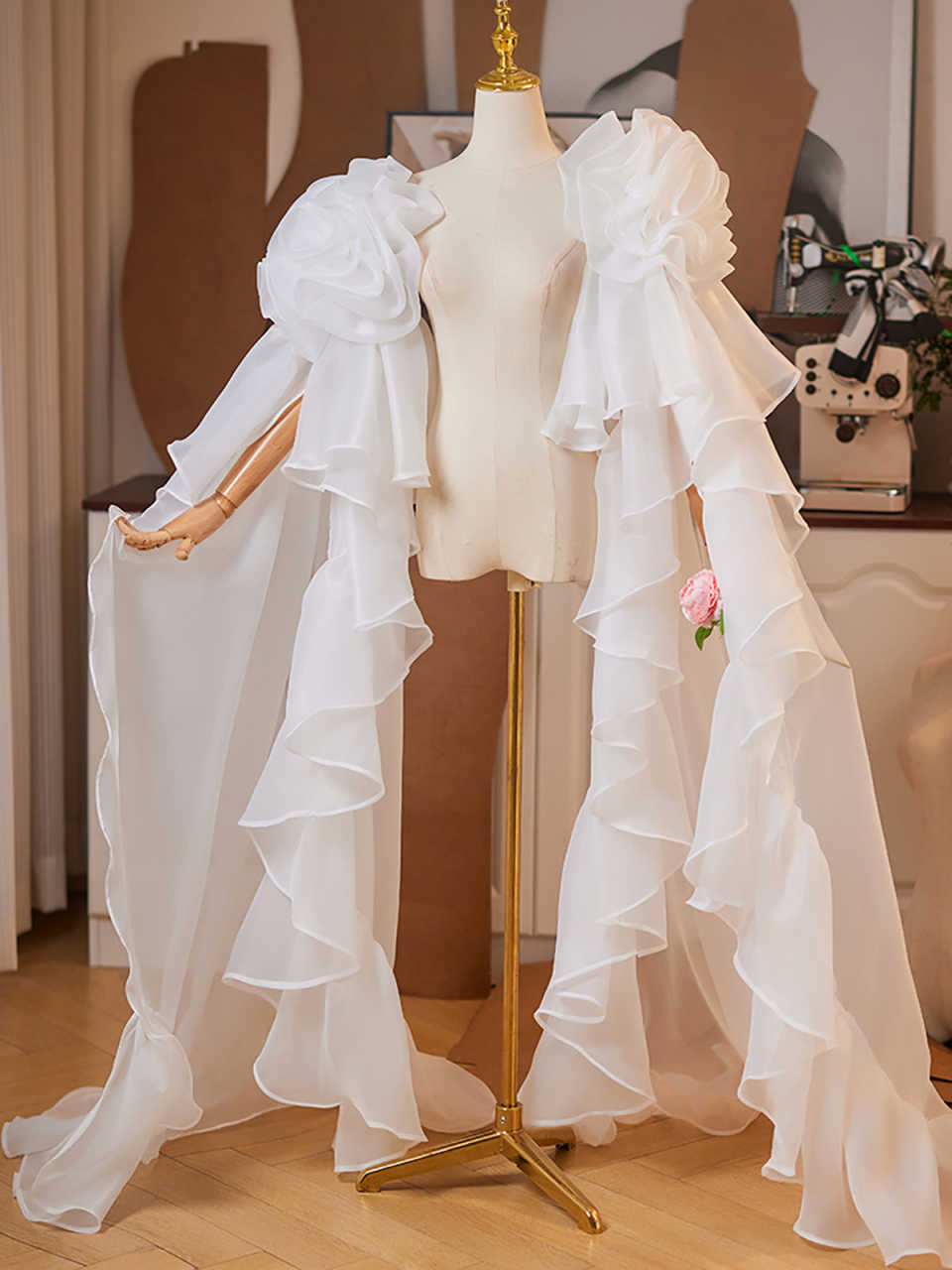 Sweety Bride Wedding Cuff Cover Arm Sleeves Evening Shawl Tulle Floor Length Bridal Oversleeve Accessories Customized