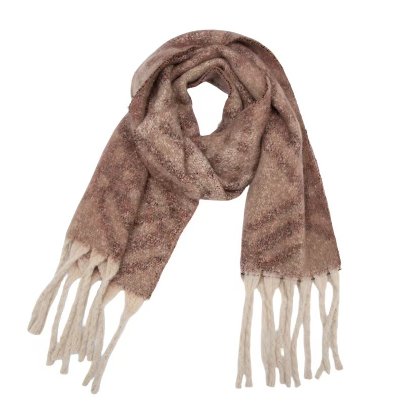 T1339 New Foreign Trade European and American Autumn and Winter Circle Yarn Jacquard Tassel Scarf