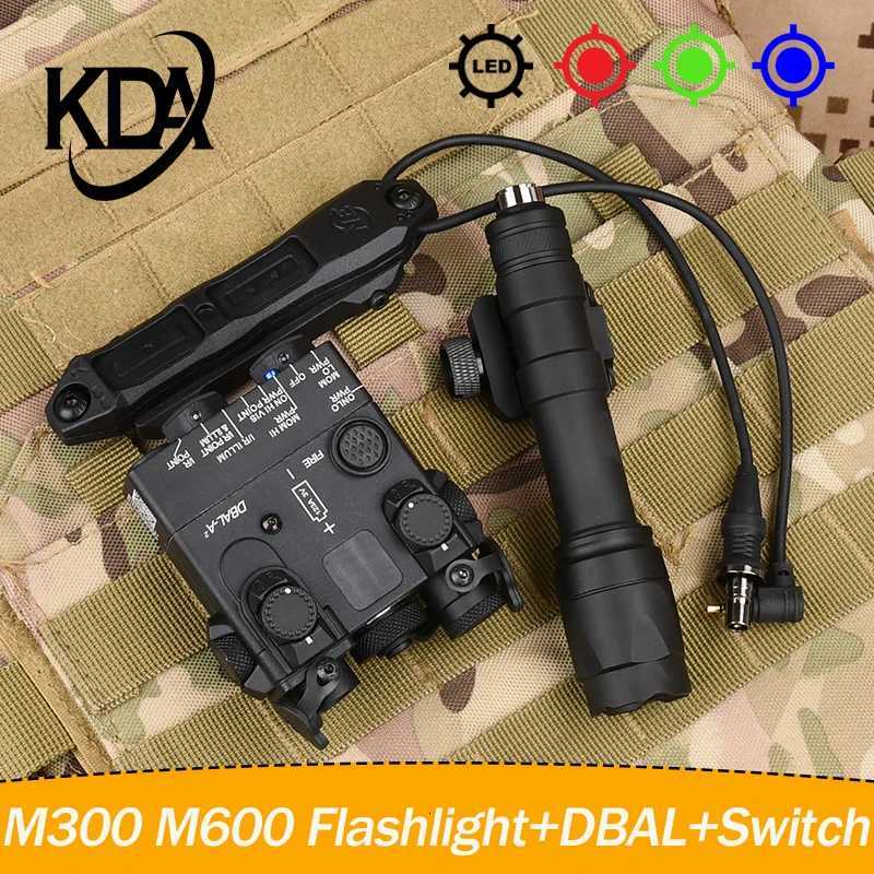 Dbal-A2 No Ir Version Red Dot Green Blue Laser Indicator Airsoft Led Strobe Light Weapon Unting Scout Light M300 M600 Flashlight XJ250728