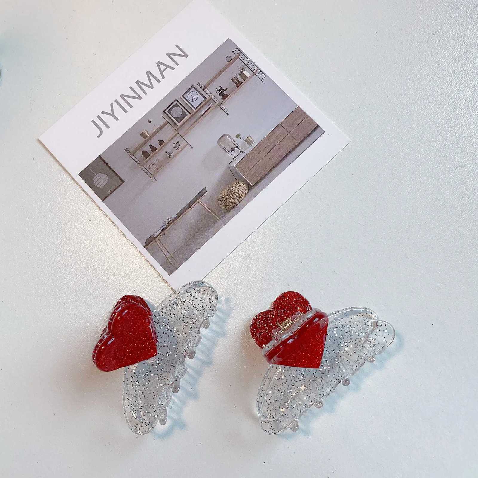 Muweordy Heart-shaped Hair Claw Clips Cute Hair Claws Kawaii Clips For Hair Korean Fashion Hair Accessories For Women Z250729